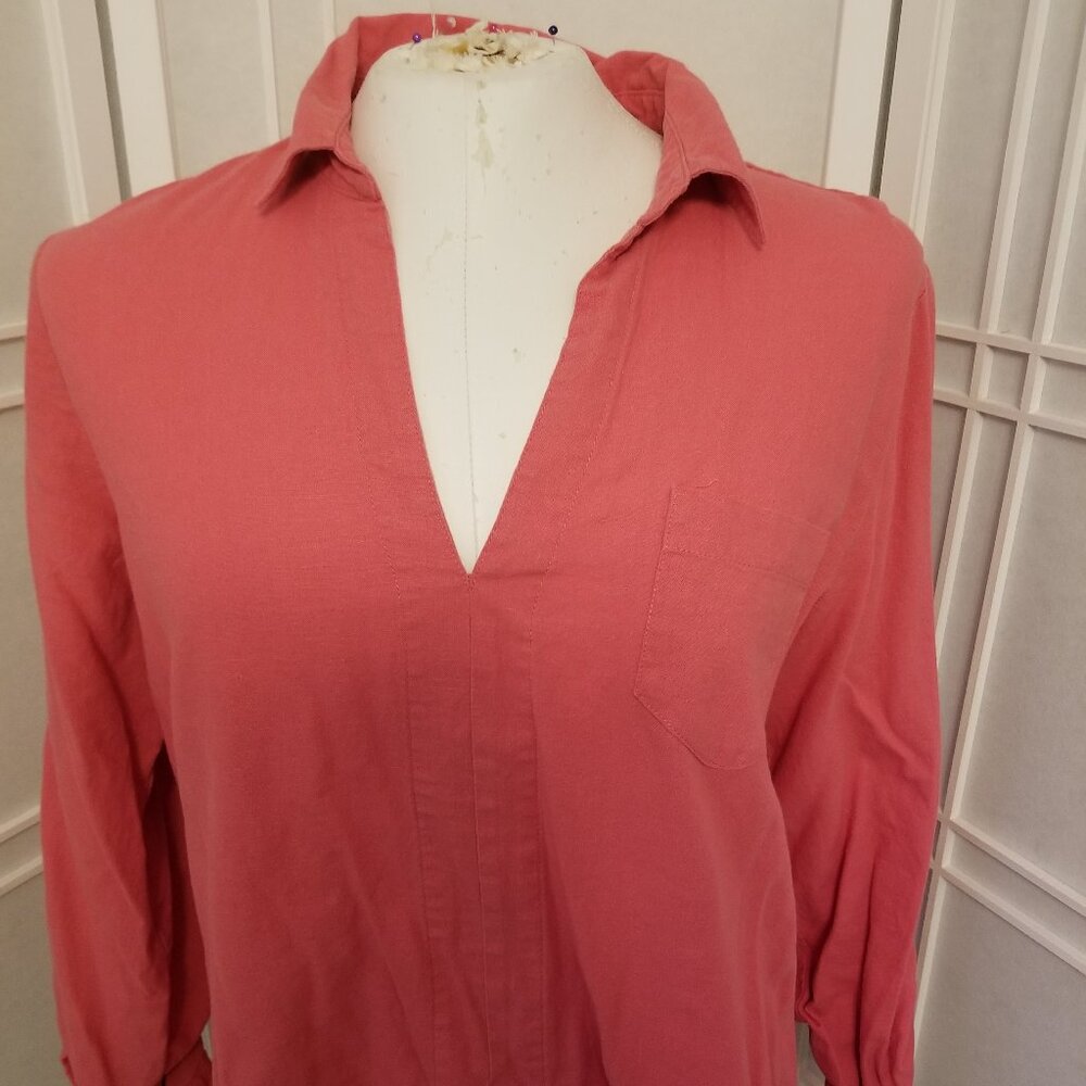 Nine West Linen Blend Blouse
